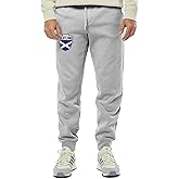 Scotland Crest - Scottish National Soccer Cup Unisex Drawstring Fleece Jogger Pants (Large, Light Gray)