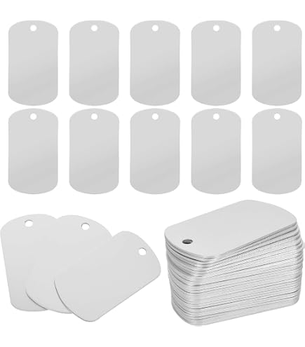 INKNOTE 30 PCS Blank Dog Tags & Chains – Shield Shape Aluminum Tags For DIY Crafting - View #5