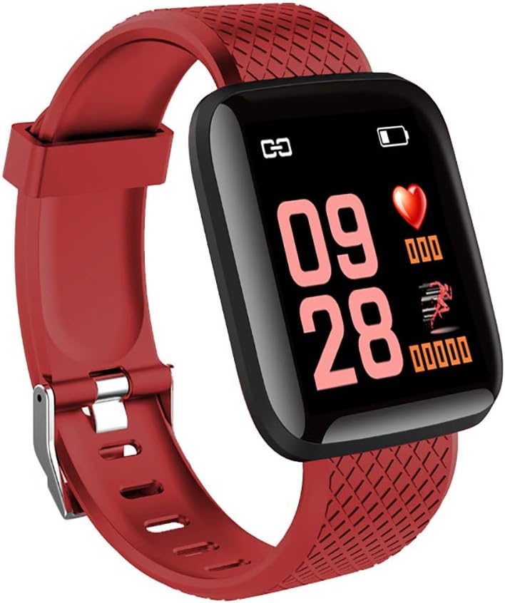 iUnisy D13 Smart Watches Heart Rate Watch Colorful Screen 116plus with TPU Wristband IP67 Waterproof Fitpro red