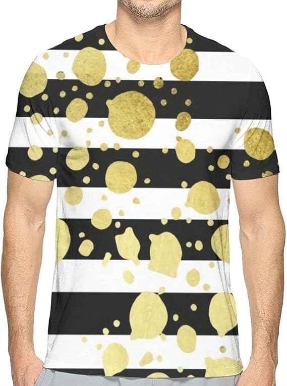 Amazon Co Jp 金の水玉 Tシャツ メンズ 半袖 3d 丸首 肌着 柔らかい 快適 吸汗 速乾 カジュアル おしゃれ 夏 スポーツ トップス Clothing Accessories
