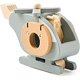 EERKEOD Wooden Airplane for Toddlers - Air Transport Vehicles Play Set, Montessori Push Toy for Babies, Children Birthday Gift