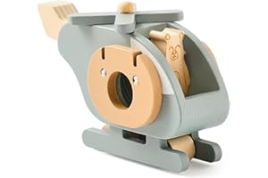 EERKEOD Wooden Airplane for Toddlers - Air Transport Vehicles Play Set, Montessori Push Toy for Babies, Children Birthday Gift