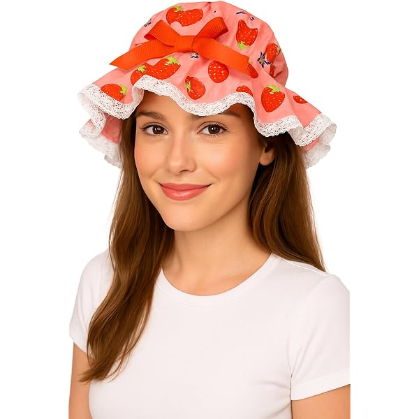 Amazon.com: ComfyCamper Strawberry Hat Bonnet for Women and  display picture 1