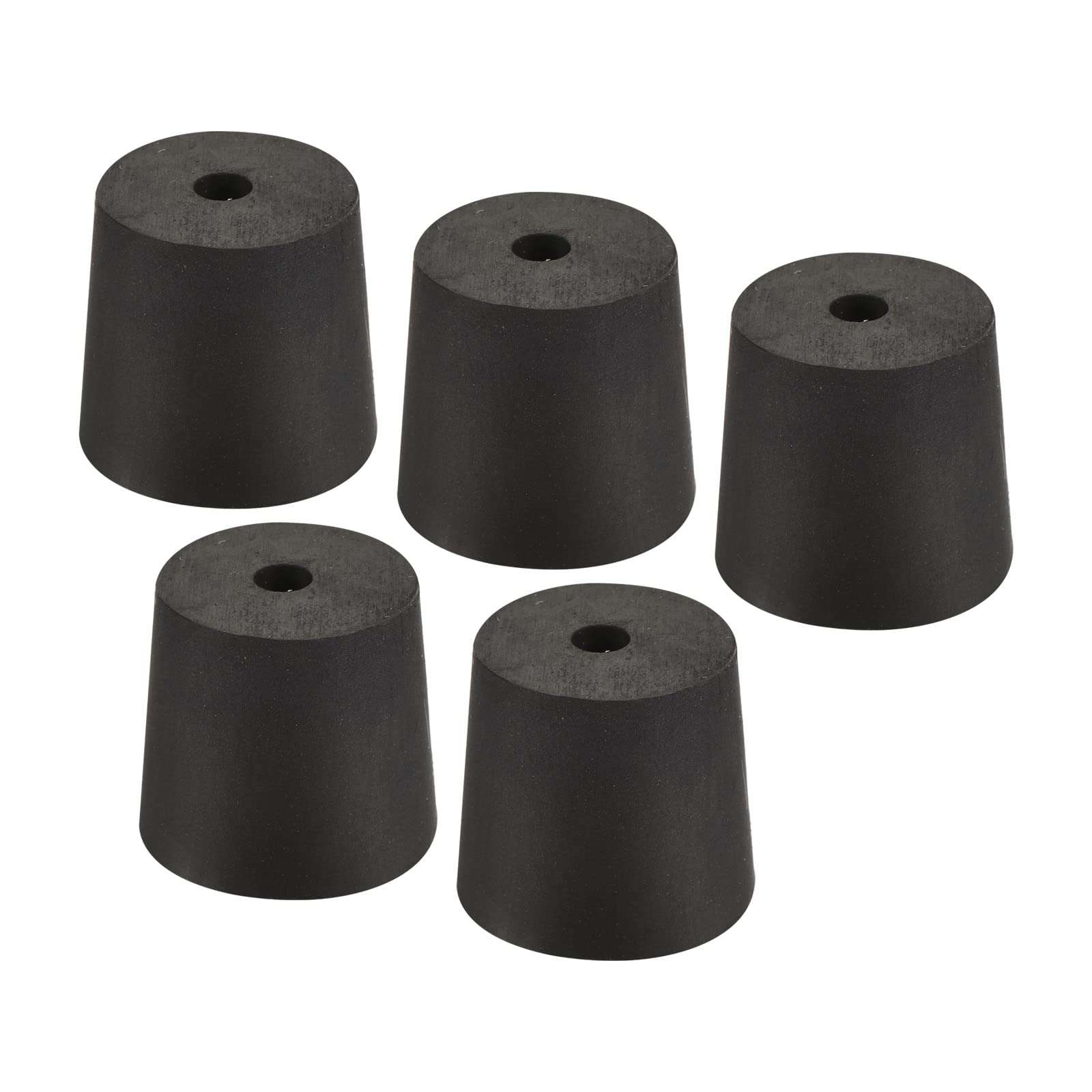 YOKIVE 5Pcs Rubber Stoppers with Hole, Tapered Plugs with High-temperature Resistance | Protect Hole, Great for Lab Industry (Black, 23mm to 26mm)
