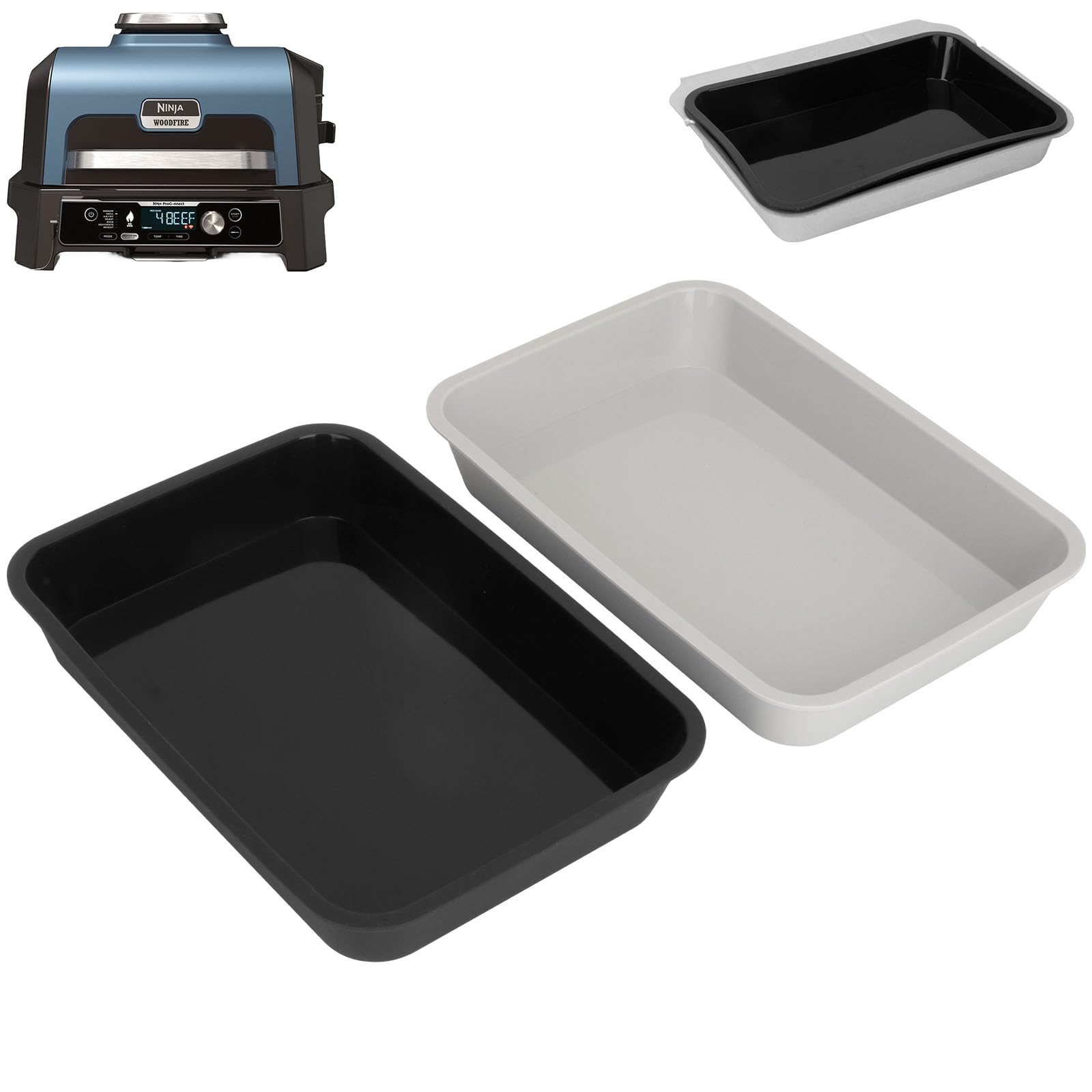 Photo 1 of (only one) WEBROIL Drip Pan for Ninja OG850,OG901,OG951,OG952 Series Woodfire Pro Connect XL/Pro XL Grill,Reusable Silicone Grease Liners 