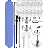 LELELUK Versatile Easy Capsule Filling Tool Kit for Empty Gel Capsules | Efficient Filling Tool Kit with Micro Fuunel, Capsule Holder and Compaction Tamper - Gel Capsules Size #000 00 0 1 2 3