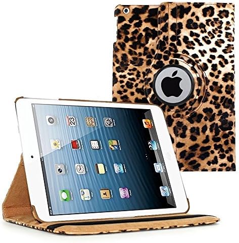 iPad 9.7 2nd 3rd 4th Gen Case by KIQ 360 Degree Rotating Swivel Folding Multi-Angle PU Leather Cover for iPad 2/3/4 9.7-inch [Year: 2011 and 2012] (Leopard)