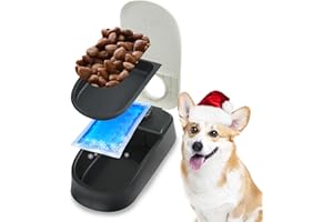 PAWISE Automatic Pet Feeder, Auto Dog Dry Food Dispenser with Timer for Cats and Dogs, Dog Automatic Feeder with Ice Pack (1 Meal)