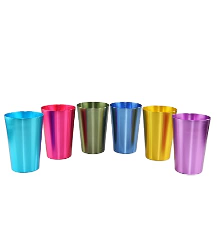Amazon.com | RETRO ALUMINUM TUMBLERS NON BREAKABLE CUPS SET OF 6: Tumblers  & Water Glasses