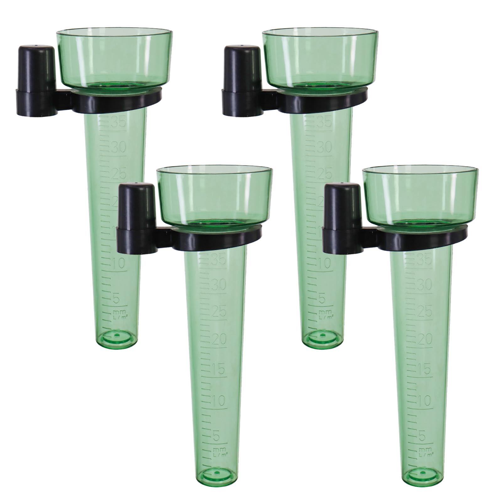 DBOO Rain Gauge Set of 4 Plastic Garden Rainfall Measurer Rain Measurement to Monitor Rainfall Levels With Easy Read Scale Outdoor Rain Meter