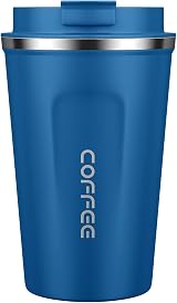 MOMSIV Diamond Blue 380ml Vacuum Insulated Stainless Steel Travel Mug