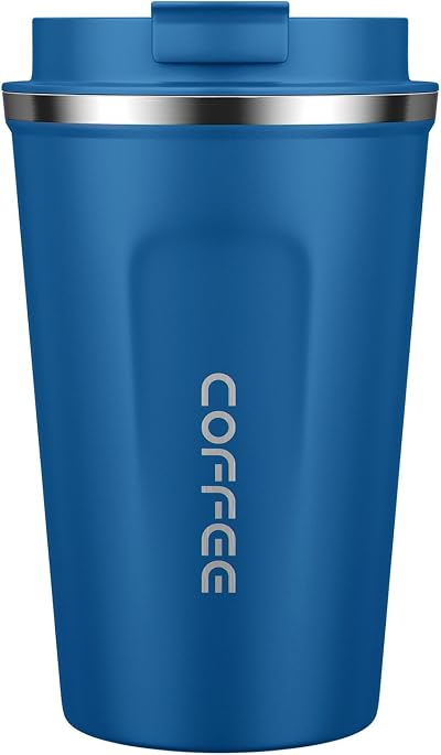 MOMSIV Diamond Blue 380ml Vacuum Insulated Stainless Steel Travel Mug