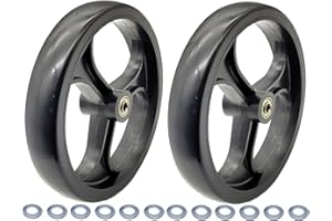 Rollator Walker Replacement 8 inch Front Wheel,Heavy Duty Rollator Front Wheel Assembly,8 inch Solid Wheel, 8" 3 Rib Caster W
