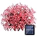 Qedertek Flower Solar Outdoor String Lights, 21ft 50 LED Fairy Blossom Christmas Lights Halloween Lights Decorative Lighting for Indoor, Home, Garden, Patio, Lawn, Party and Holiday Decoration (Red)