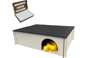 INOSCIND Large Snake Hide with Slate Reptile Hide Box Ball Python Hide 15.7×11.8×4.3"(XL) Reptile Hides Snake Hides for Ball Pythons Leopard Geckos 100% Natural Stone & Wood Reinforced Packaging