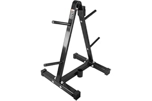 Luwint Weight Plate Tree Rack with Barbell Storage for Home Gym