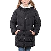 UNIFACO 5-12 Years Girls Winter Coat Heavyweight Puffer Coat with Cinched Waist Hooded Winter Jackets for Girls