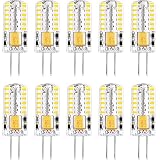 G4 LED Light Bulbs 3000K Warm White Lighting Non-Dimmable Landscape LED Bulb 3W Equivalent to 30W T3 Halogen Track Bulb Replacement G4 Bi-Pin Base Lamp(10 Pack)