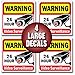 Signs Authority Video Security Decals Sign for Home/Business | Self Adhesive Vinyl Stickers - for Window | Door & Wall | Camera Surveillance Systems | CCTV | Pack of 4 (6