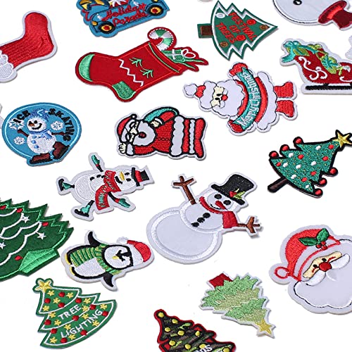 GYGYL 22pcs Christmas Iron on Patches, Sew Applique Embroidered Patch, Decoration and DIY Christmas Gifts