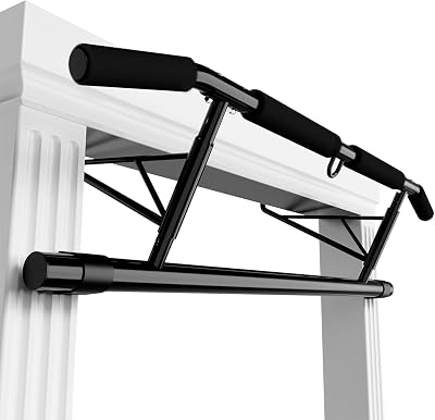 JX FITNESS Door Frame Pull Up Bar with Padded Handles Foldable No Drilling