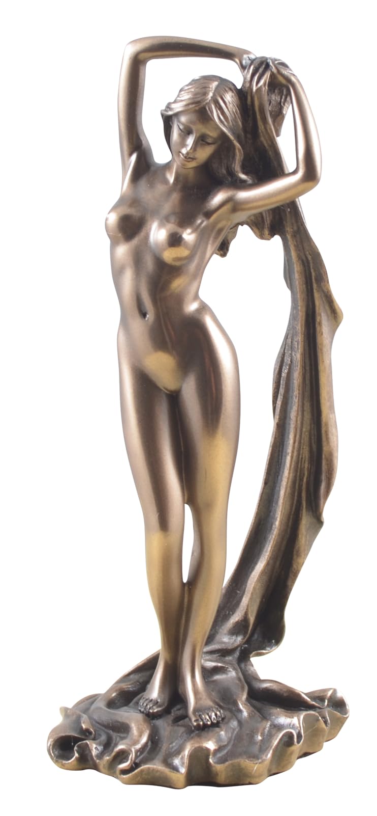 Unknown Female Nude Woman Keeps Her Scarf Over Head Figure Sculpture