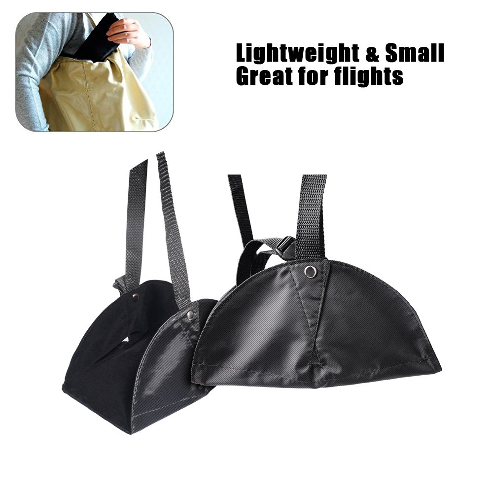 Foot Rest, MeanLove Portable Travel Accessories Footrest Flight Carry-on Foot Rest, Footrests Hammock with Adjustable Height  (Black)