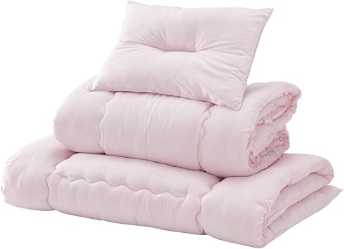 Amazon 国産洗える布団3点セット 掛布団 敷布団 枕 シングルサイズ サクラピンク マストバイ Mustbuy 布団セット