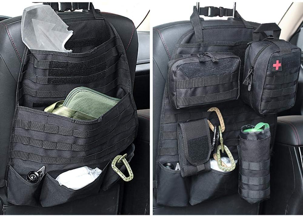 LIVIQILY Front Seat Storage Gun Sling Bag Car Seat Back Hunting Gun Holsters Pistols Organizer with Pockets (Black): Sports & Outdoors