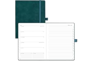 POPRUN Planner 2024-2025 (6.5'' x 8.5'') Academic Calendar Notebook (July 2024 - June 2025) Weekly & Monthly Organizer for time Management, Leather Cover, Monthly Tabs, Inner Pocket - Perol