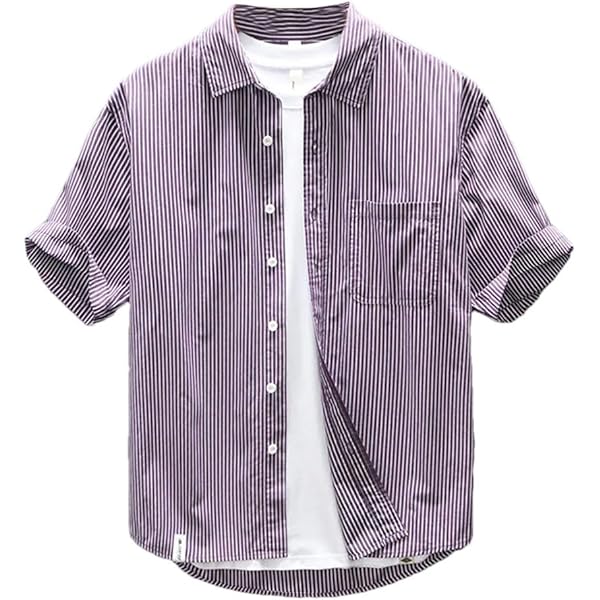 Amazon.com: Summer and Spring Men Linen Short-Sleeved Shirt