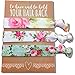 Jeune Marie 6 Pack Floral Ribbon Hair Ties KIT No Crease Elastics Handtied Ouchless Ponytail Holders Hair Band Bracelet Favors for Bachelorette Parties, Bridal Showers, and More! (6 Pack, Floral)