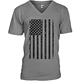 Distressed Black USA Flag - United States Unisex V-Neck T-Shirt