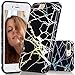 BAISRKE Shiny Laser Style Holographic Marble Case Design Slim Soft TPU Rubber Silicone Bumper Cover Phone Case for iPhone 7 Plus/iPhone 8 Plus [5.5 inch] - Black