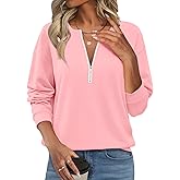TICTICMISS Womens Fleece Sweatshirts with Pockets Half Zip Pullover Tops Quarter Zipper Hoodies Fall Winter Clothing