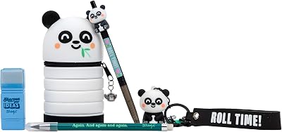 Pacote Panda de Regresso às Aulas – Cadernos A5, Canetas Apagáveis e Autocolantes para a Turma