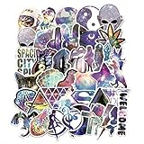 40 Pcs Galaxy Magic Sky Star Alien Stickers for Laptop Stickers Motorcycle Bicycle Skateboard Luggage Decal Graffiti Patches Stickers for [No-Duplicate Sticker Pack]