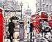 YEESAM ART Paint by Numbers for Adults Kids, London Street View Red Bus 16x20 Inch Linen Canvas Acrylic DIY Number Painting Kits Wall Art Decor Gifts (Framed)
