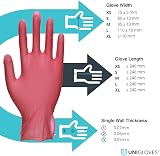 UNIGLOVES Unicare Vinyl Gloves Large Red Box of 100 Nitrile-Free view 5