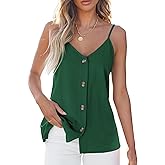 BLENCOT Women Summer Tank Tops Casual V Neck Strappy Loose Beach Sleeveless Shirts Blouses