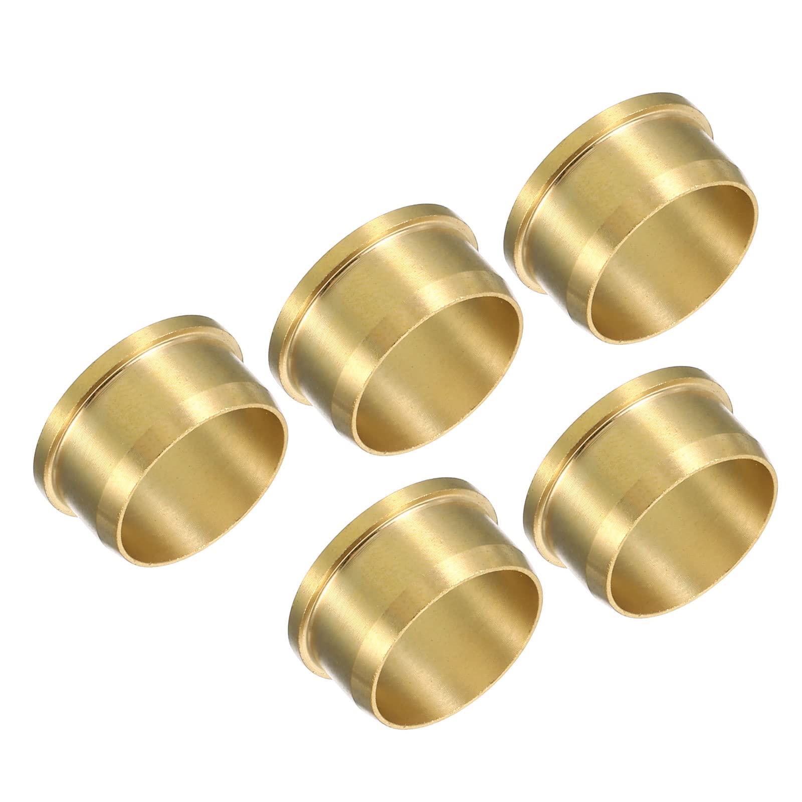 PATIKIL 14mm Tube OD Brass Compression Sleeves Ferrules 5 Pack Brass Compression Fitting Assortment Kit