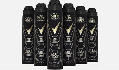 Sure Sport Cool 48h Anti-Perspirant Aerosol Men 250 ml Pack of 6