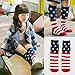 Efanr Kids USA Flag Socks Casual Crew Fashionable Cotton Striped and Star Socks (1~3 years old)