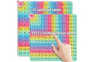Yadishen 12x12 Multiplication Tables Addition Tables Double-Sided Multiplication Addition Number Learning Tools, Fidget Toys, Fidget Games Create a Variety of Math Operations for teachersr