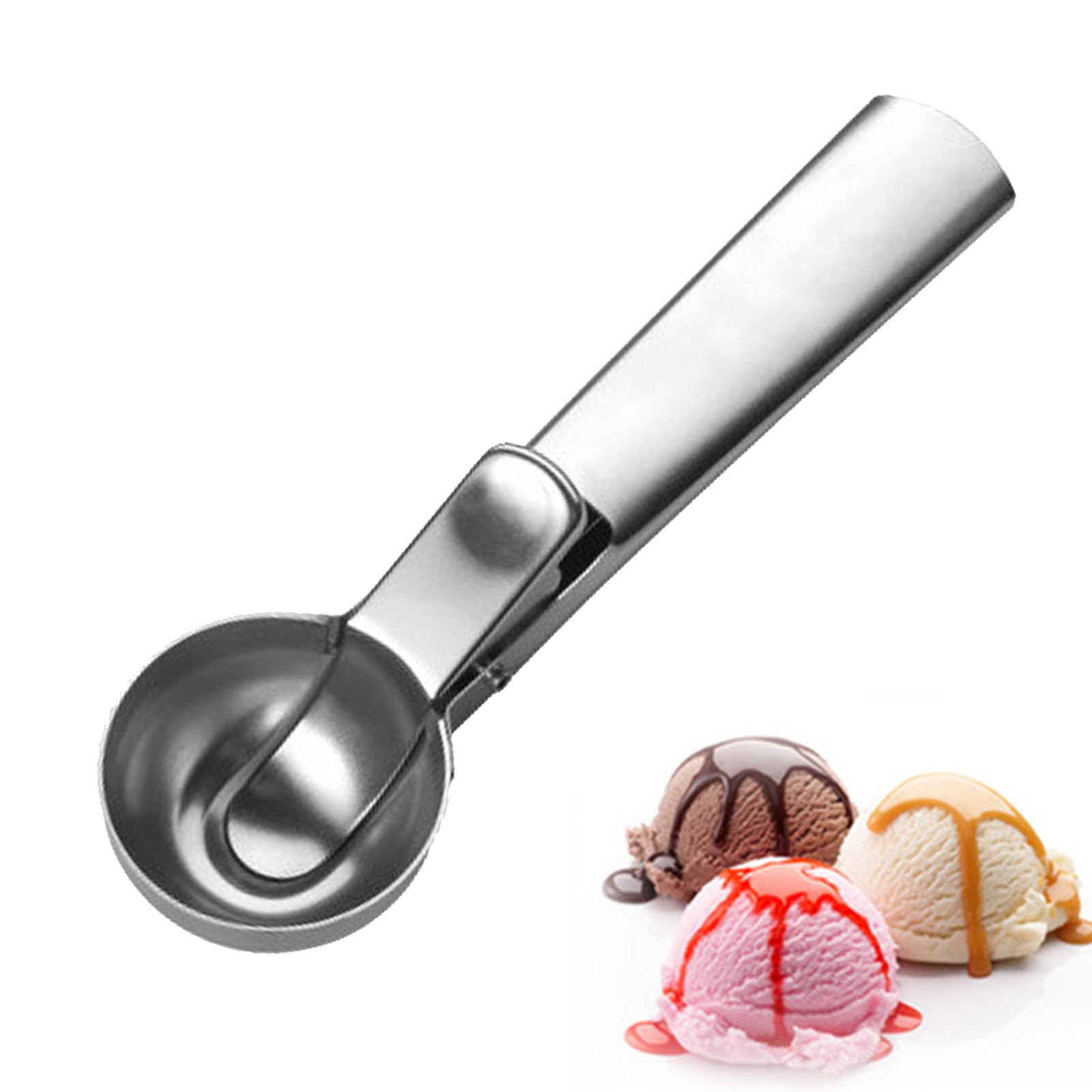 Ice Cream Scoop with Trigger - 304 Stainless Steel Ice Cream Scooper Spoon for Yogurt Gelato Dough