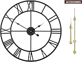 HAITANG Vintage Large Wall Clock 47cm Silent Non Ticking Battery Operated view 2