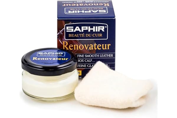 Saphir Renovateur Leather Conditioner & Cleaner – Luxury Leather Balm for Shoes, Bags, Jackets – Made in France – 1.7 oz
