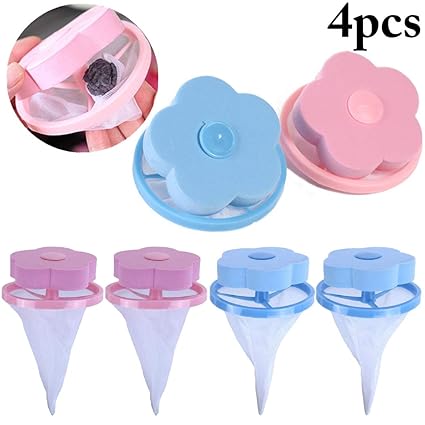 Outgeek Hair Mesh Filter Cute Floating Lint Mesh Bag Mesh Hair Bag for Washing Machine