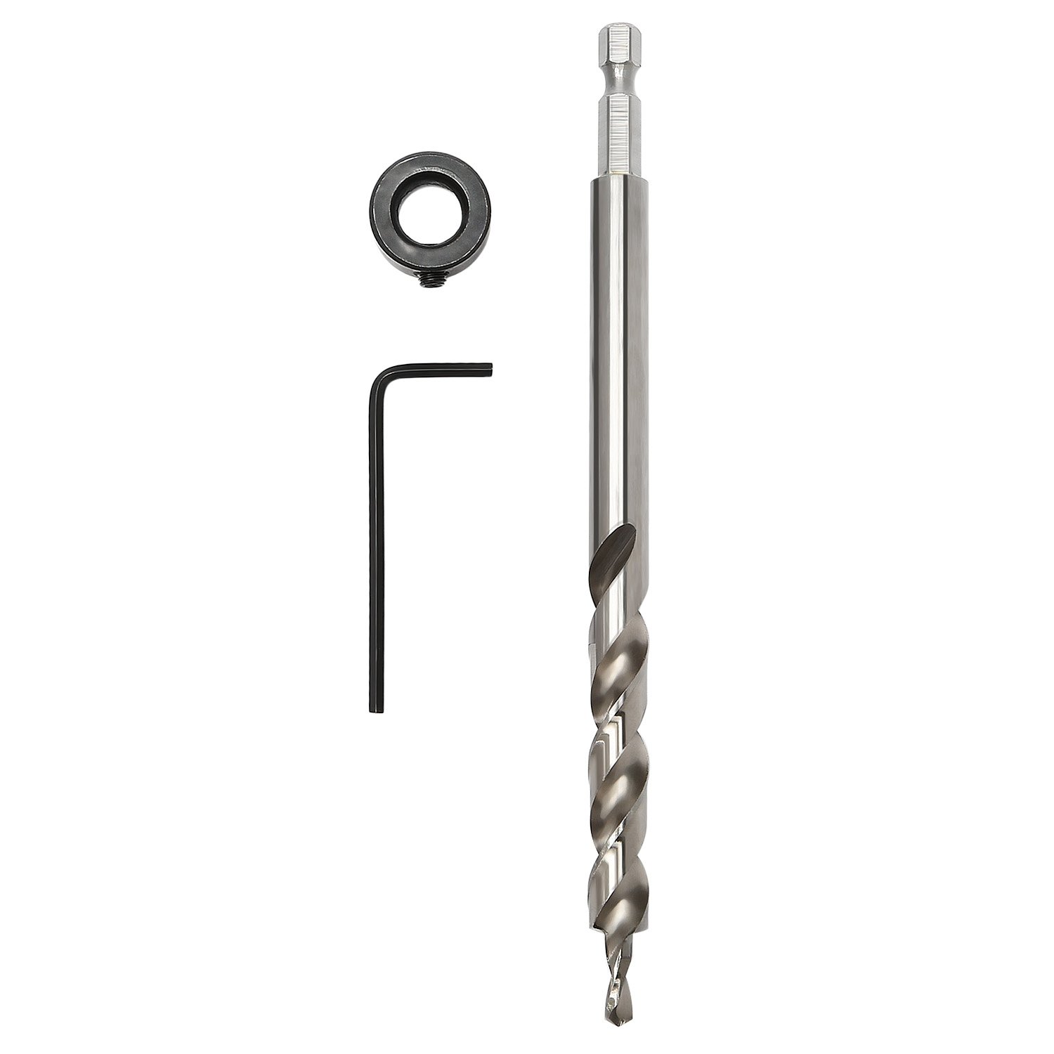 OCGIG 1/4 Hex Twist Step Drill Bit Stop Collar Set for Kreg Pocket Hole
