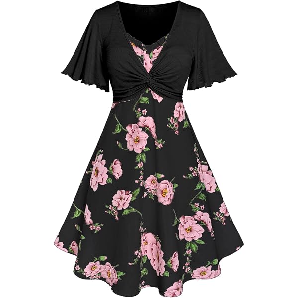 ROSE GAL Plus Size Women Two Piece Summer Sundress Flutter Sleeves Casual  Floral Dress and Lace-up Cami Sun Dress Set Cottagecore Floral Flowy Midi  Dress Set(Green_1/M) at Amazon Women's Clothing store